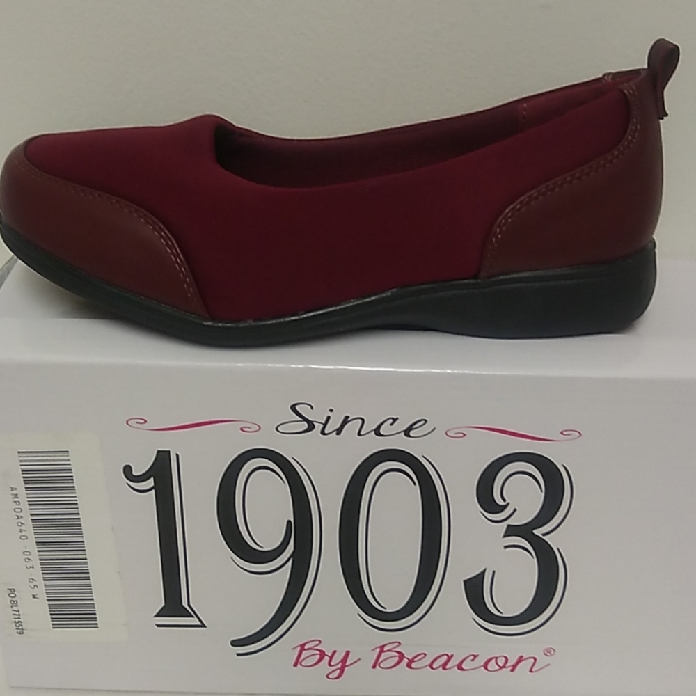 BEACON Slip-on Women Shoes | Burgundy | 6.5W | NIB - Picture 3 of 8